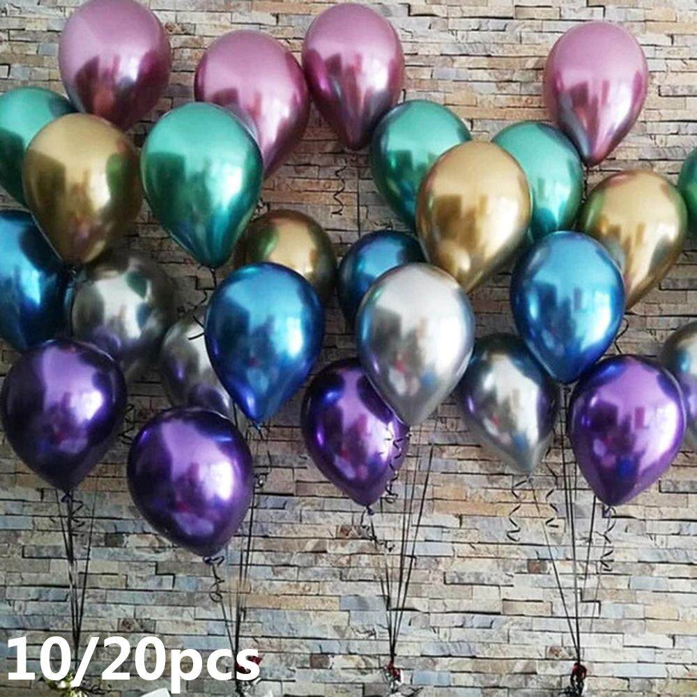10//20pcs Chrome Confetti Balloons Bouquet Birthday Party Decor Metallic Wedding