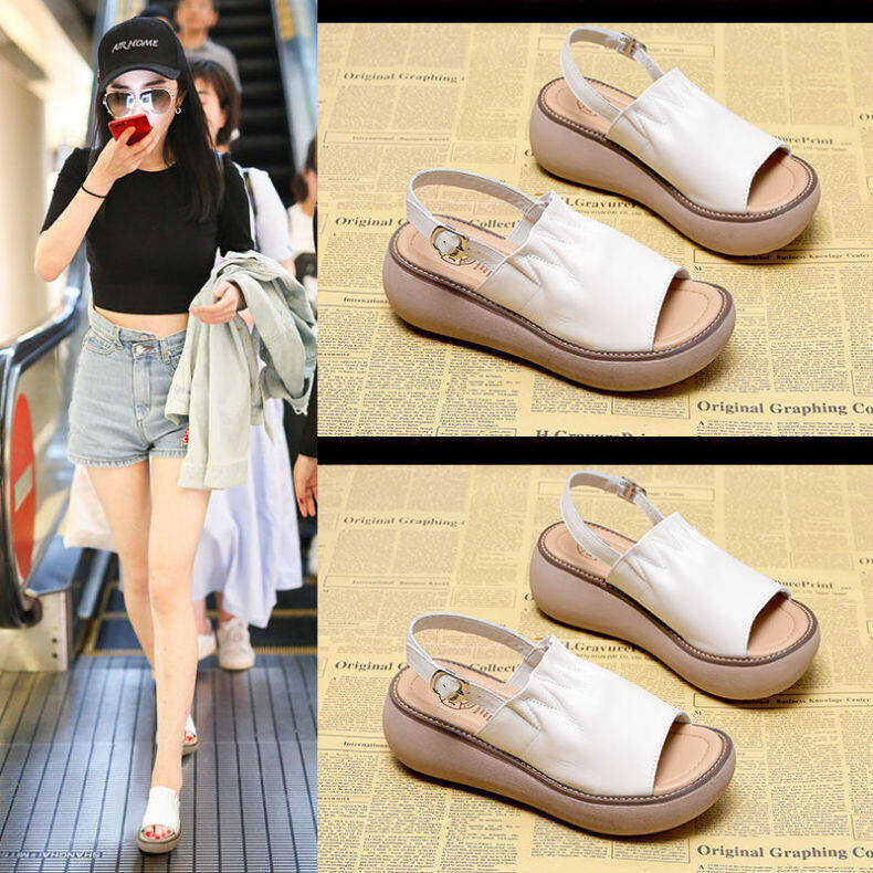 【Kho sẵn sàng】Weakleague giày nữ sandal nữ Giày cao gót đế bằng giày bata nữ sandal nữ đi học dép nữ hot 2020 070631 giá rẻ