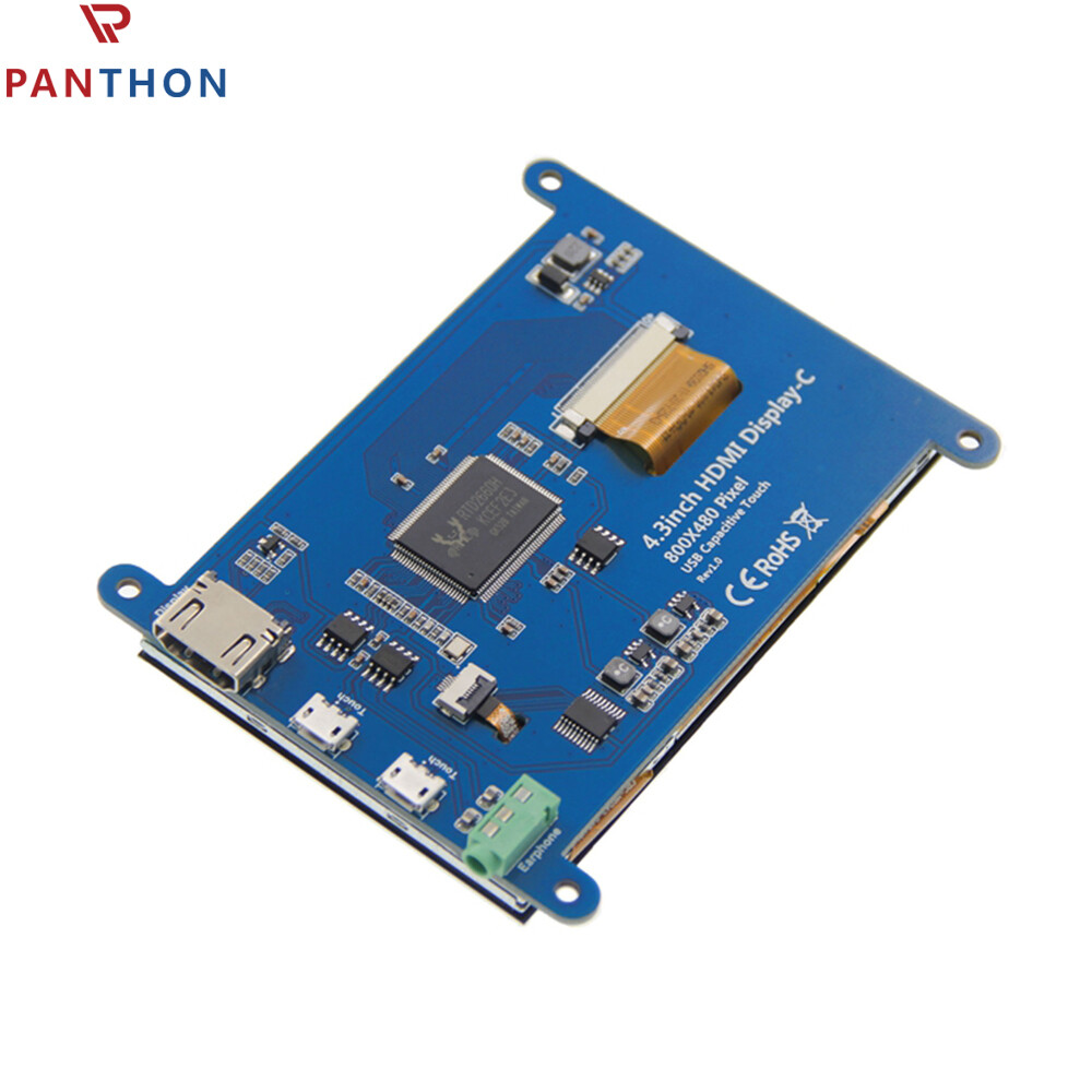 Panthon 4.3 Inch Cho Raspberry Pi màn hình HDMI Với Điện Dung Màn Hình Cảm Ứng Độ Phân Giải 800*480 Hỗ Trợ Windows10/8/7 5-Điểm Cảm Ứng Hỗ Trợ Cho Raspberry Pi 3B +/4B Duy Nhất Điểm điều khiển bằng cảm ứng USB Cảm Ứng