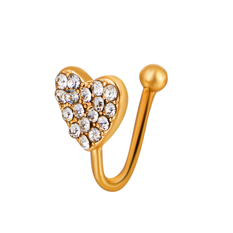 MIAOYA Fashion Jewelry Shop INS Delicate Zircon Ear Clip For Women Heart-shaped Copper Ear Clips For Couples 1 Earring