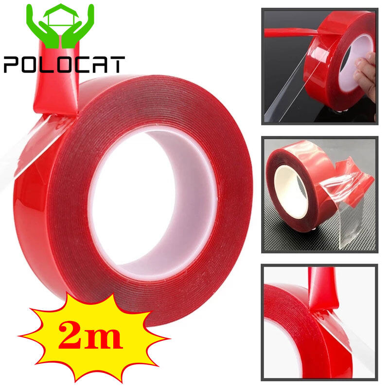 Polocat 2m Long Double Sided Adhesive Tape High Strength Acrylic Gel Clear Fingerprint Free Sticker For Phone Tablet Glass LCD Screen#2