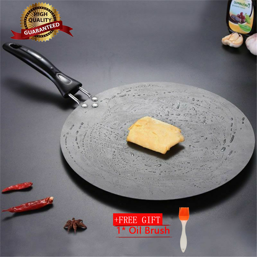 【มีในสต็อก + ของแท้ 100% 】 30cm KITCHEN Griddle PAN Non-Stick Grill เหล็กหล่อไข่เจียวเครปรอบเครื่องครัว