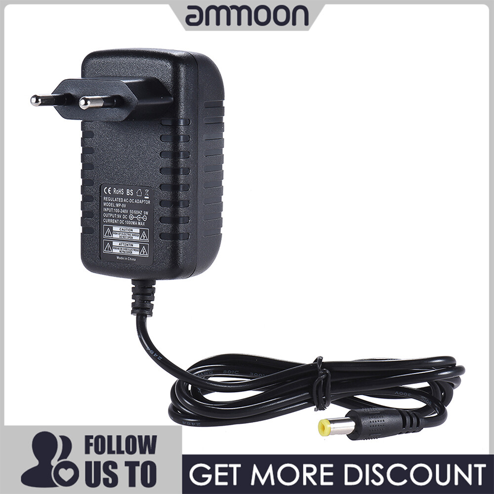 9v 1a power supply adapter converter for guitar bass effect 100~240v input eu plug