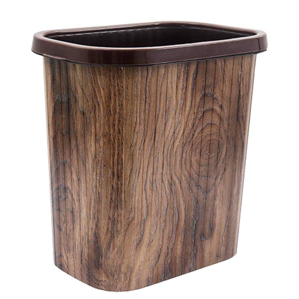 1Pc Home Emulation Simple Trash Can Large Capacity Waste Bin with Pressure Ring