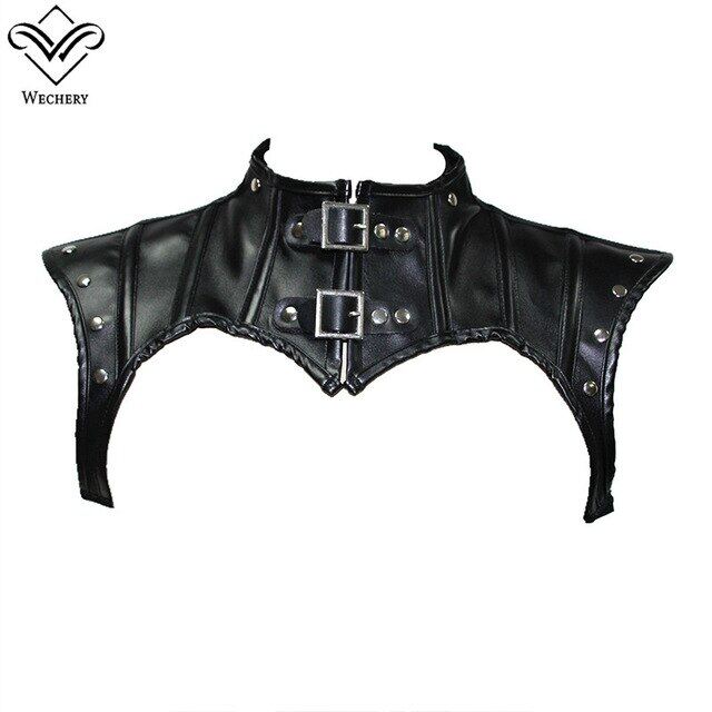 Cut Out Shapewear Short Gothic Shoulder Tops Women's Steampunk Lace Up Essories Leather Rivets Corsets Top