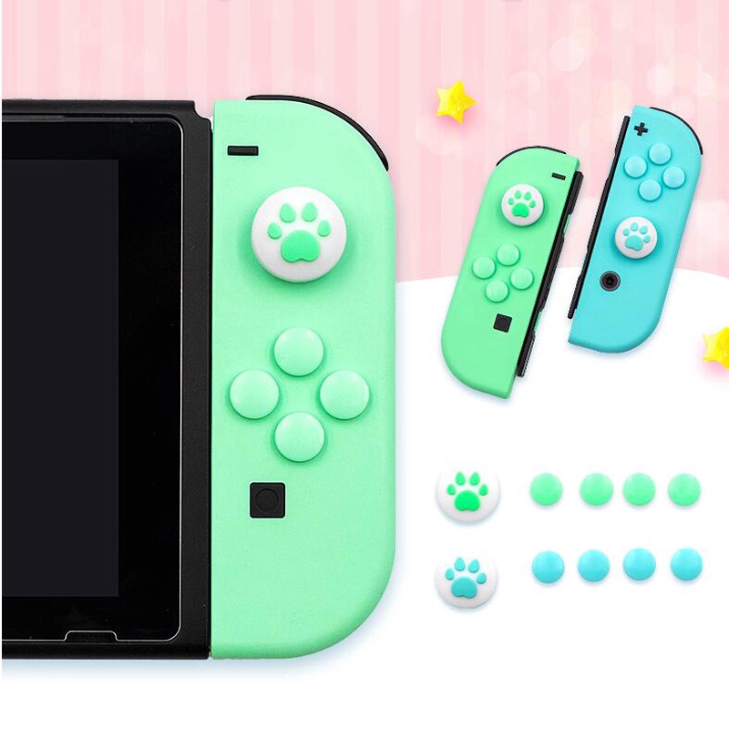 Cho Nintendo Switch Cần Điều Khiển Joy Con Miếng Dán Chìa Khóa ABXY Nút, Nắp Kẹp Ngón Tay Cái, Bộ Điều Khiển Vỏ Bảo Vệ Ốp Lưng Nhiều Màu Sắc