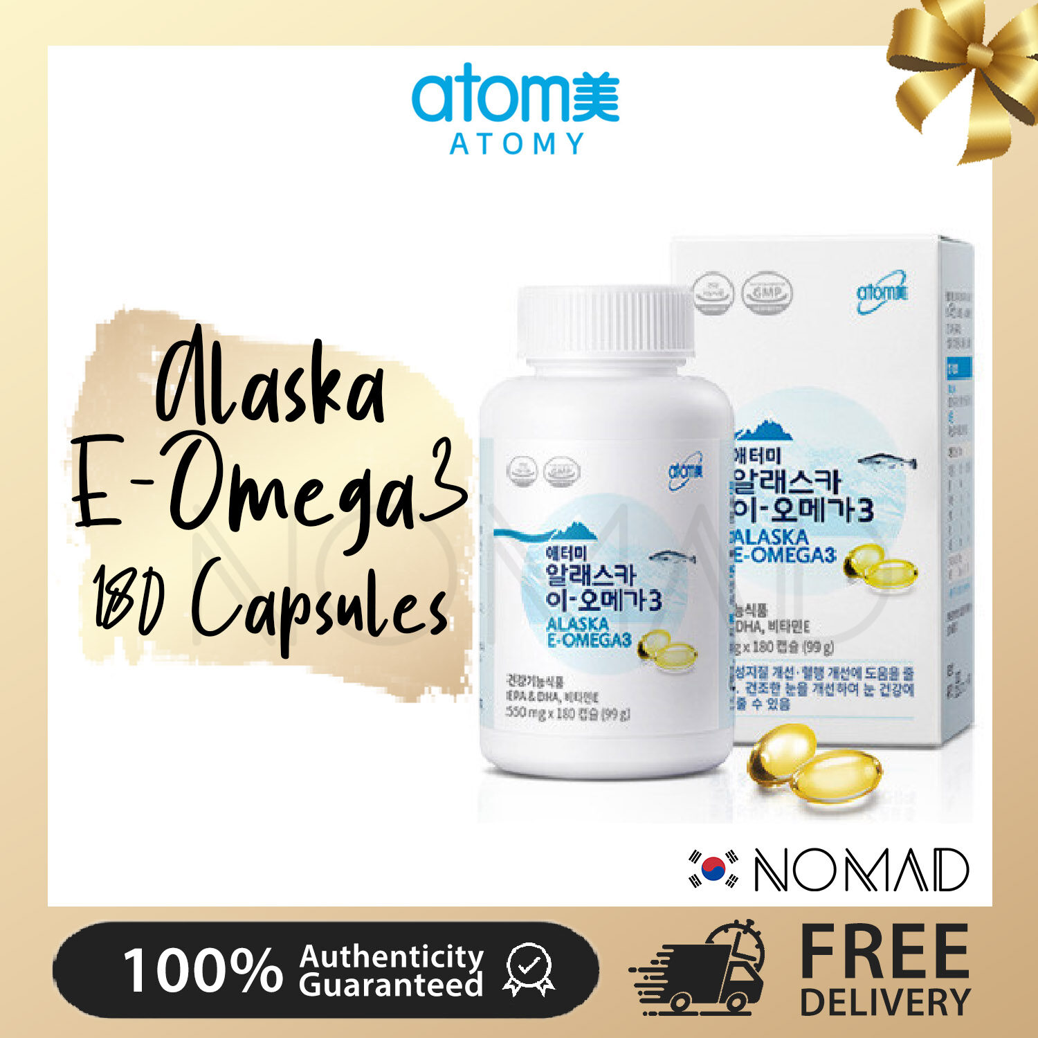 [Atomy] Alaska EOmega 3 (550mg X 180 capsules) Lazada Singapore