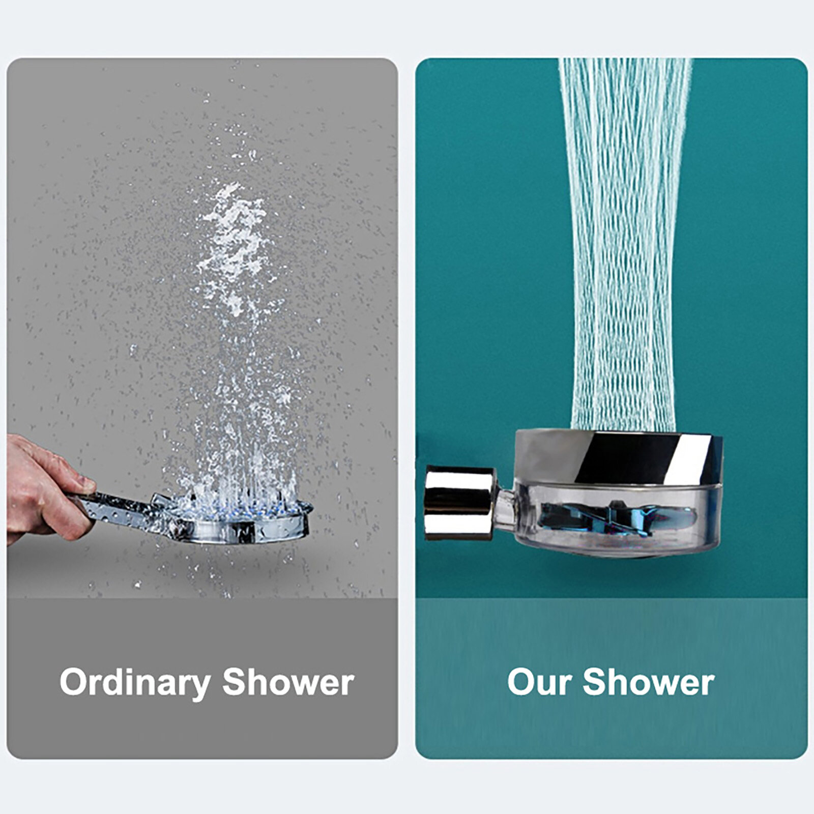 Multi-color Propeller Handheld Shower Head Nozzle High Pressure Adjustment