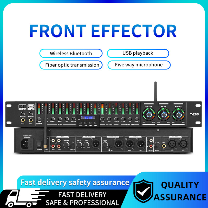 Professional frontend digital reverberation effect device, builtin