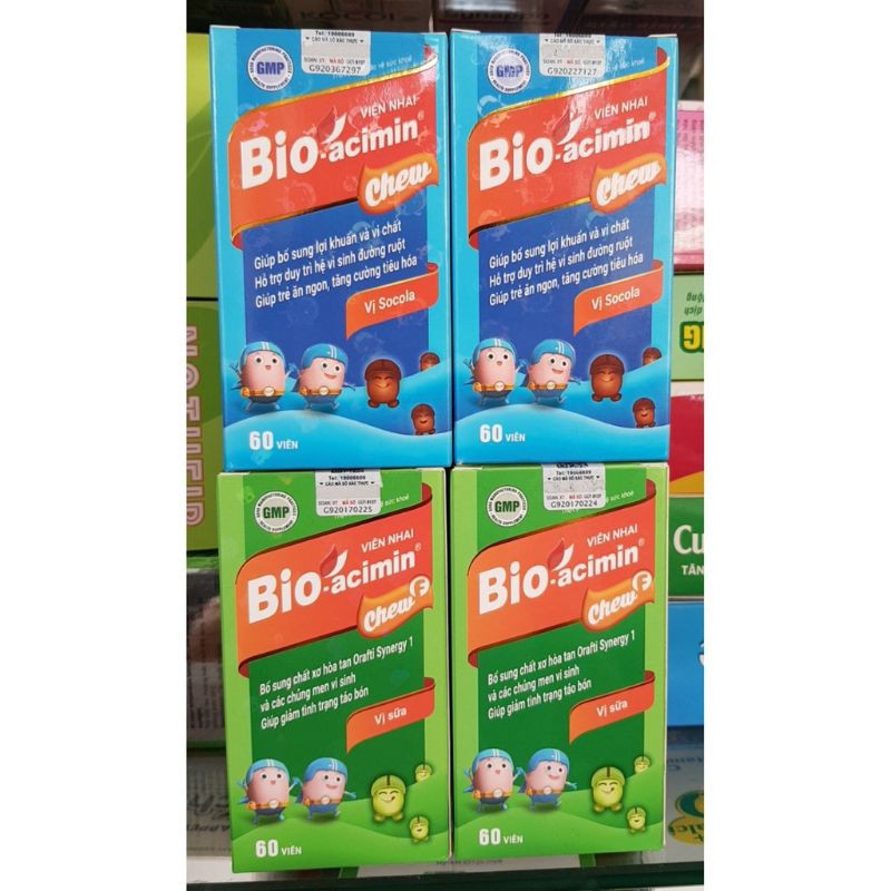 KẸO BIO ACIMIN CHEW ( BỔ SUNG MEN - GOLD, BỔ SUNG CHẤT XƠ - FIBER)