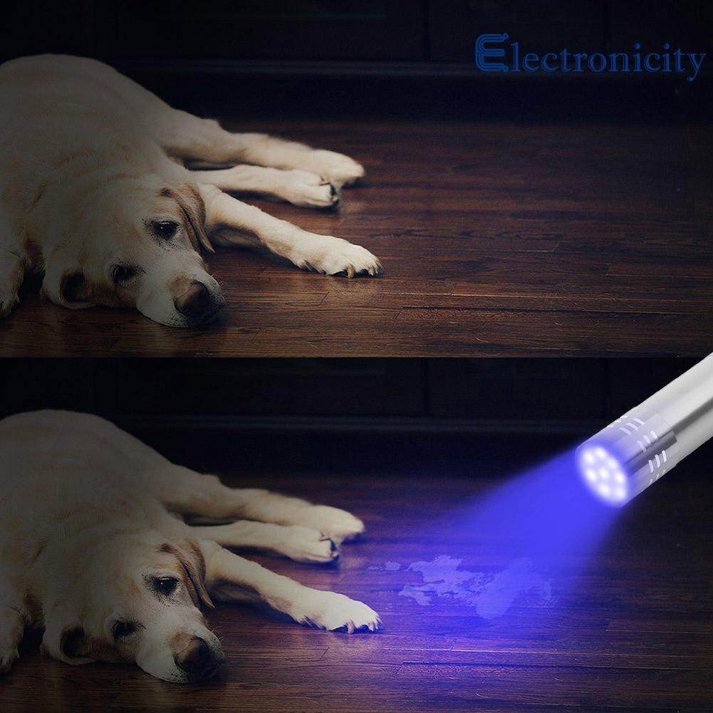Waterproof 395nm Ultraviolet 9 LED Flashlight Portable UV Light Torch for Money Detection