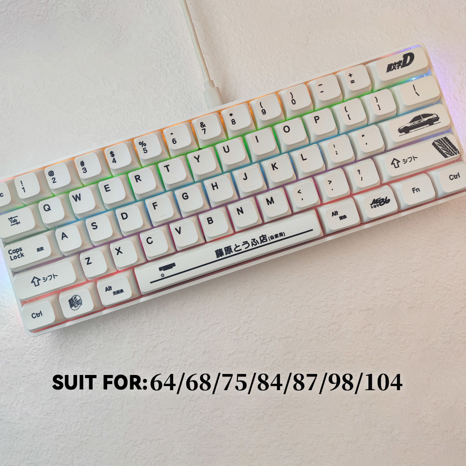 Ae86 Keycaps PBT dye-sub Cherry độ cao độ nghiêng nút bàn phím ban đầu D Keycap Tương thích với Cherry Gateron công tắc MX Bàn phím cơ