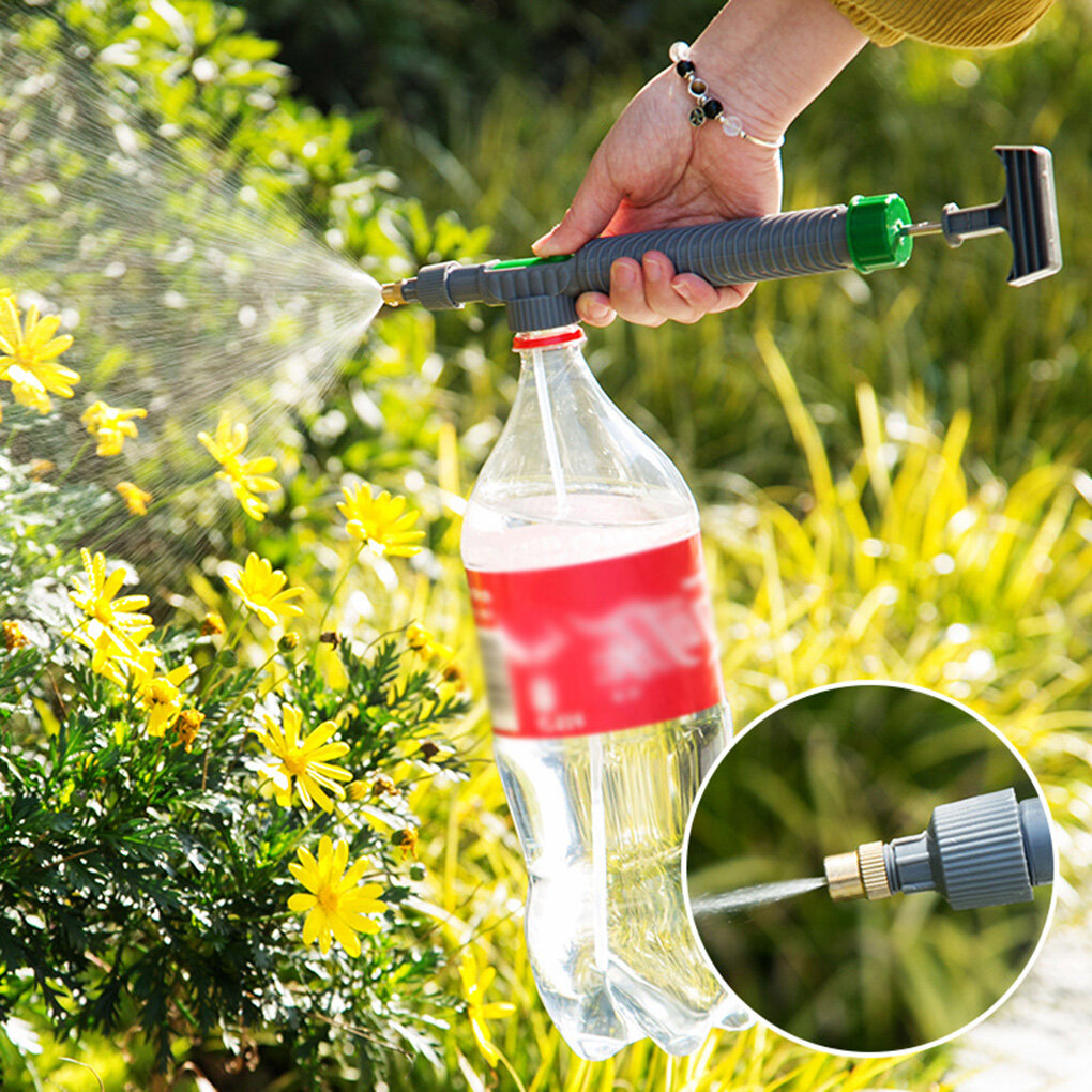 Topfire High-pressure Beverage Bottle Sprayer Manual Air Pump Garden Watering Adjustable Water Spray Nozzle
