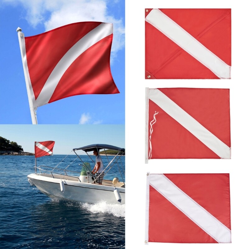 Nylon Divers Down Flags International Dive Flags Divers Down Boats Flags for Snorkeling, Diving,Under-water Activities