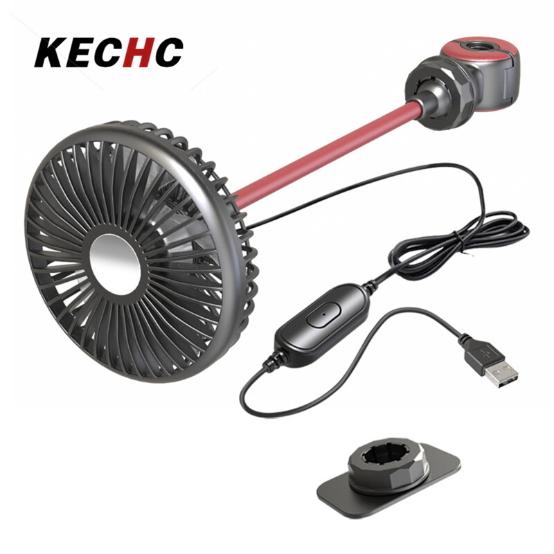 F508 Car Fan 3 Speeds Adjustable 360 Degree Rotating Hose Flexible Cooling Fan Summer Air Cooler Auto Parts