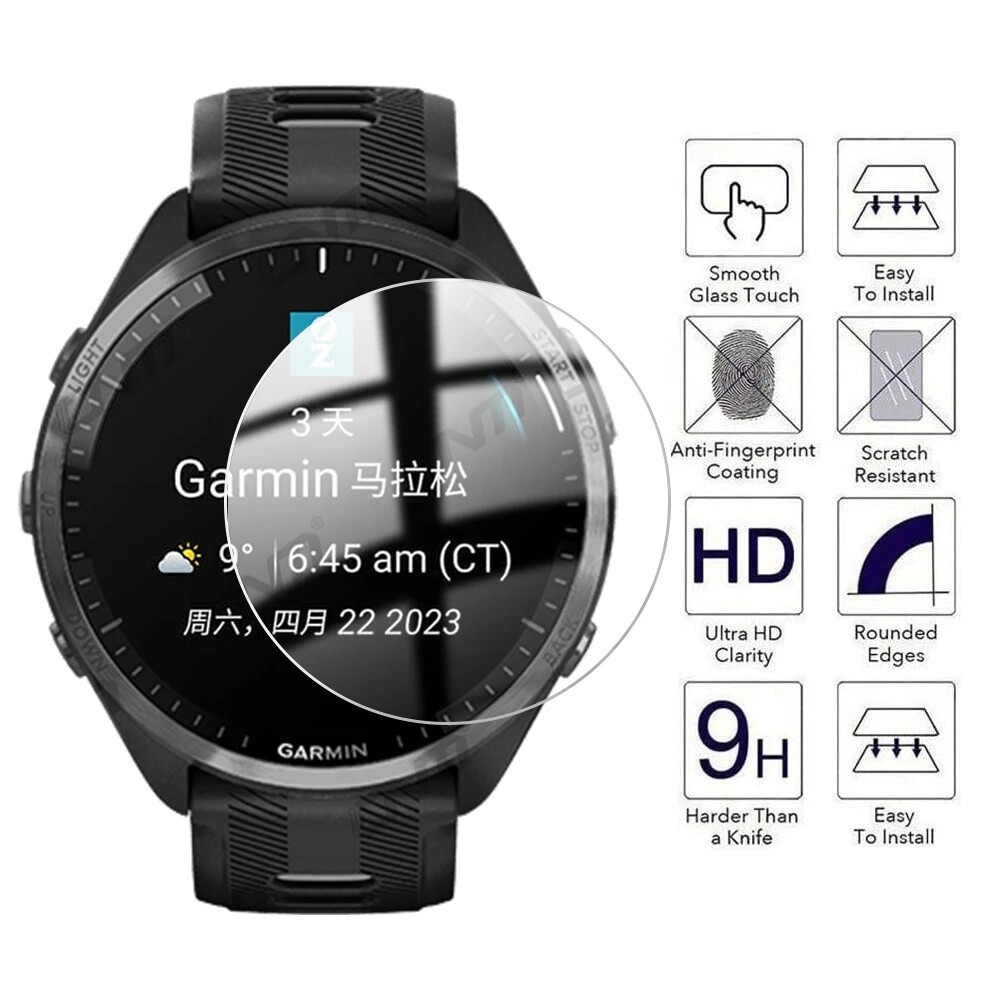 3D PMMA màng bảo vệ đầy đủ cạnh bìa cho Garmin Forerunner 255/ Forerunner 255S/Forerunner 955/Forerunner 965/Garmin Forerunner 165 âm nhạc Miếng dán màn hình kính cường lực