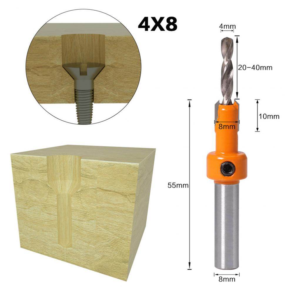 5 Cái Mũi Khoan Khoét Loe Miệng Bit Công Cụ Vạt Cạnh Làm Gỗ Mũi Soi Lỗ Gỗ Khoan Gỗ Làm Việc Bằng Nhựa