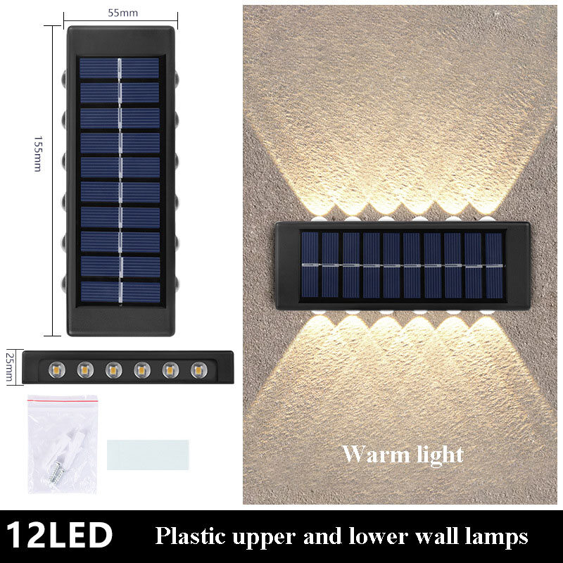 JIASHI 2PCS Solar Cell Light LED Light Garden Light Wall Light Up and Down Lighting Outdoor Decorative Lighting Street Light Flood Light Garden Light