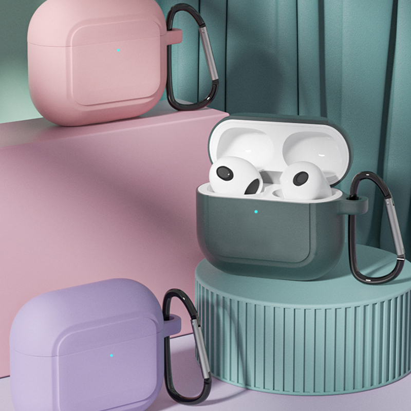 【Trail Blazers】ốp Silicon Mềm Tương Thích Với Apple Airpods 3 Hộp Sạc Vỏ Bảo Vệ Có Khóa Chống Mất Cho Airpod3 Air Pods 3
