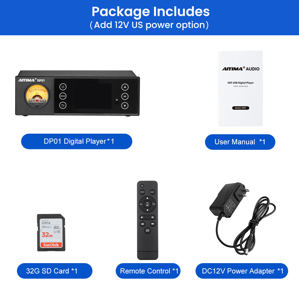 AIYIMA Audio DP01 USB Preamp OLED Display Hi-Res Audio Player Digital ...