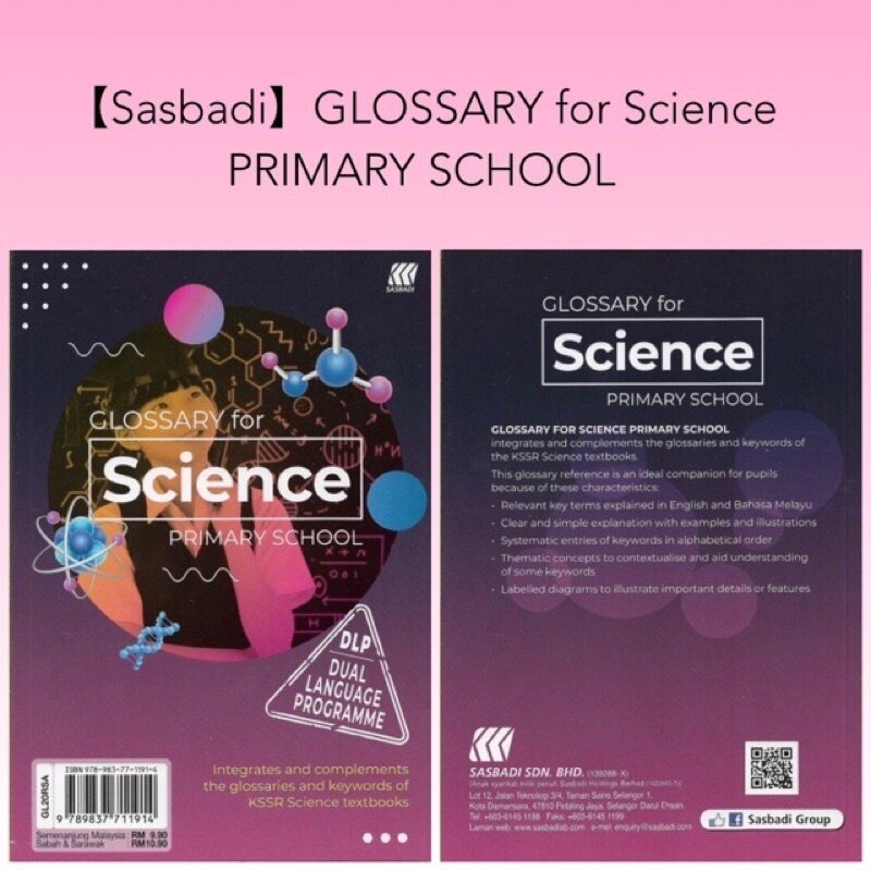 【READY STOCK】Sasbadi: Glosari for Sains/ Glossary for Science DLP Primary School Tahun / Year 1, 2, 3, 4, 5, 6 Malaysia