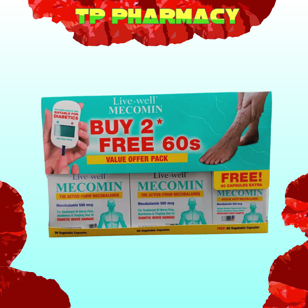 LIVEWELL MECOBALAMIN 500MCG BUY 2 (90+90) FREE 60S Lazada