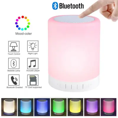 Portable Bluetooth Speaker Mini Player Touch Pat Light Colorful LED Night Light Wireless Bedside Table Lamp for Better Sleeps