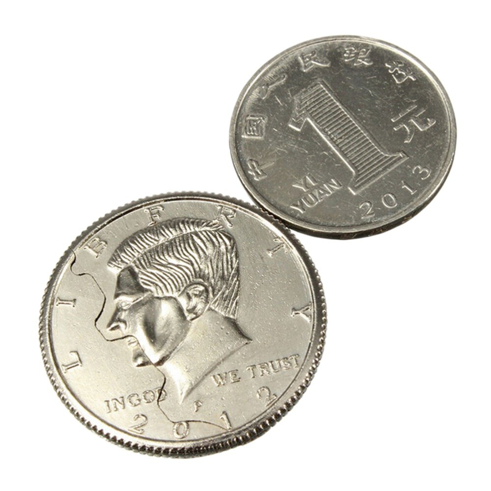 FOO Magic Close-Up Street Trick Bite Coin Bite And Restored Half Dollar illusion