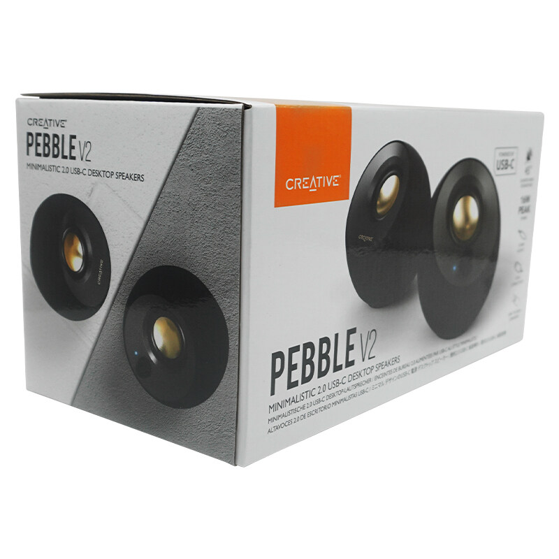 Creative Pebble V2 - Minimalistic 2.0 USB-C Powered Desktop Speakers Up to 8W RMS Power 3.5 mm AUX-in Speaker Singapore