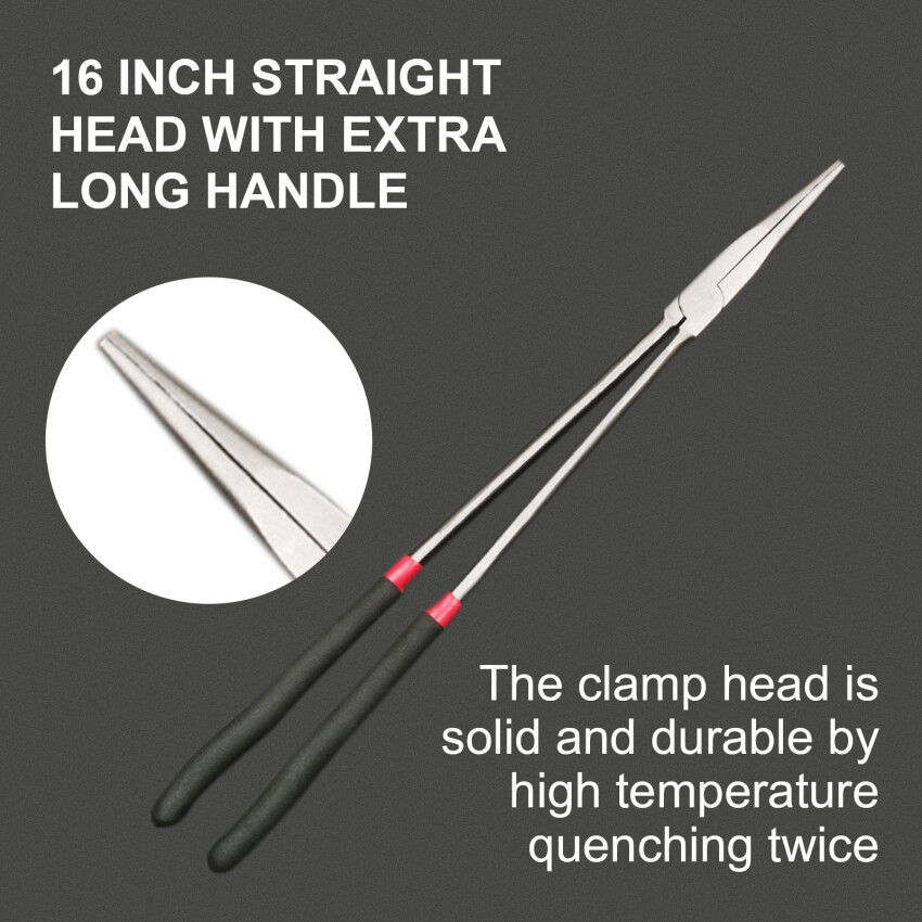 2 StyleExtra Long Pliers Hand Tool Set 16 Inch Long Nose Pliers Multi-Purpose Pliers Straight Nose Pliers