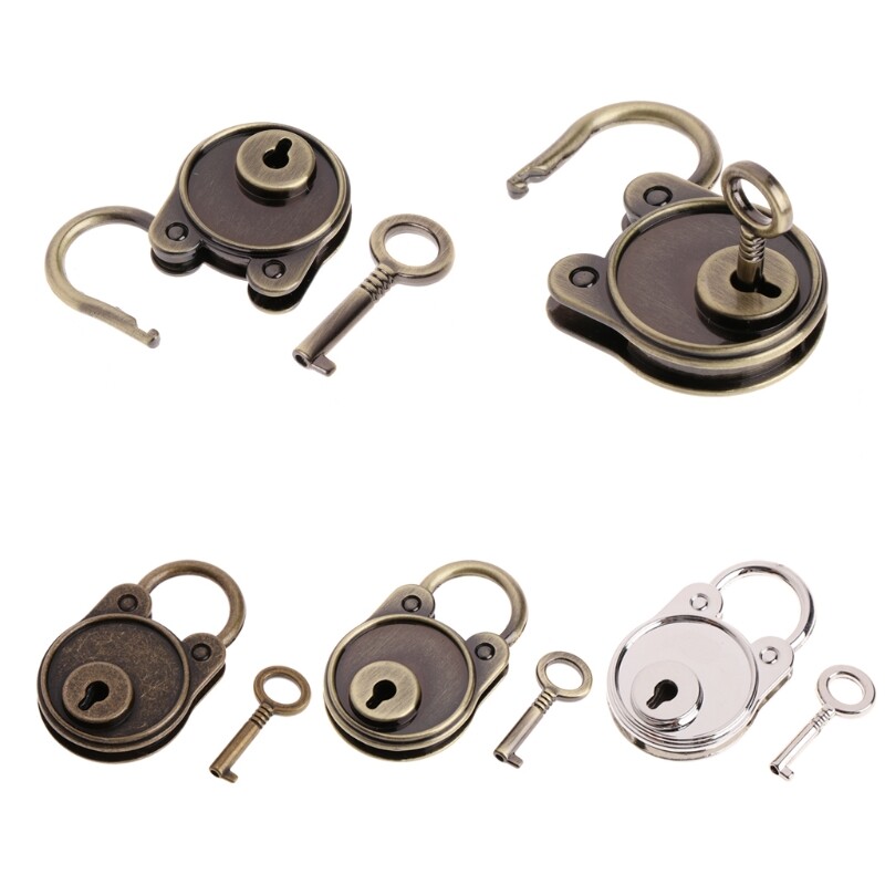 New Bear Vintage Cũ Phong Cách Cổ Mini Archaize Khóa Móc Chìa Khóa Với Chìa Khóa