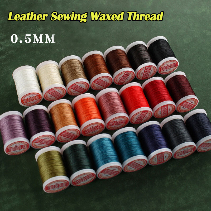 Da thủ công chỉ sáp tròn 0.5mm may chỉ sáp da tròn