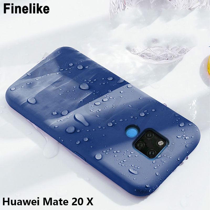 สำหรับHuawei Mate 20 Xซิลิโคนเหลวกรณีเด็ก-ผิวรู้สึกนุ่มกันกระแทกปกหลังสำหรับHuawei Mate 20X สี น้ำเงิน สี น้ำเงินรูปแบบรุ่นที่ีรองรับ Huawei Mate 20X