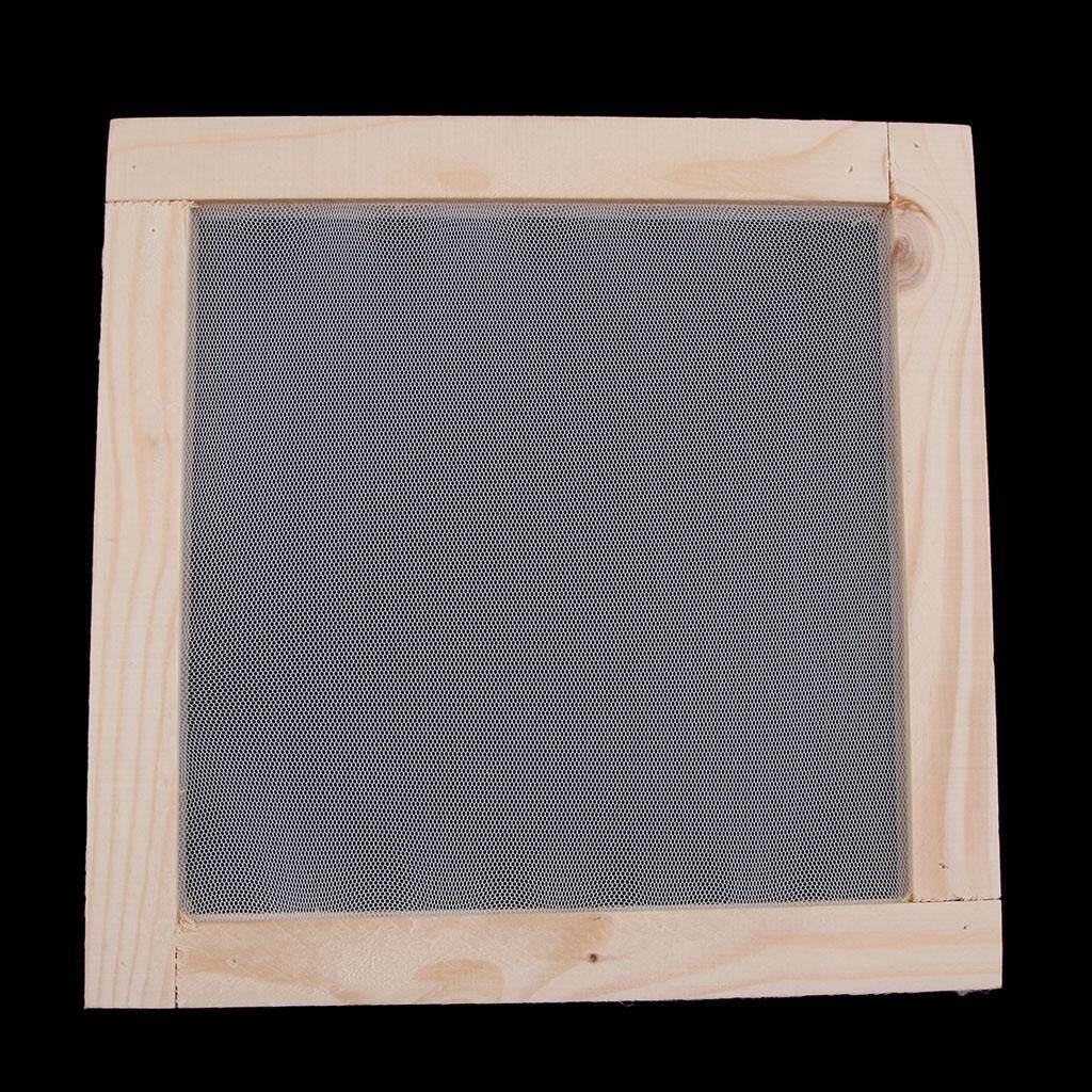 Perfeclan Natural Wood Rectangular Frame with Mesh for Paper Recycling Paper Making Dried Flower Paper Handicrafts Papermaking Mould DIY Tools