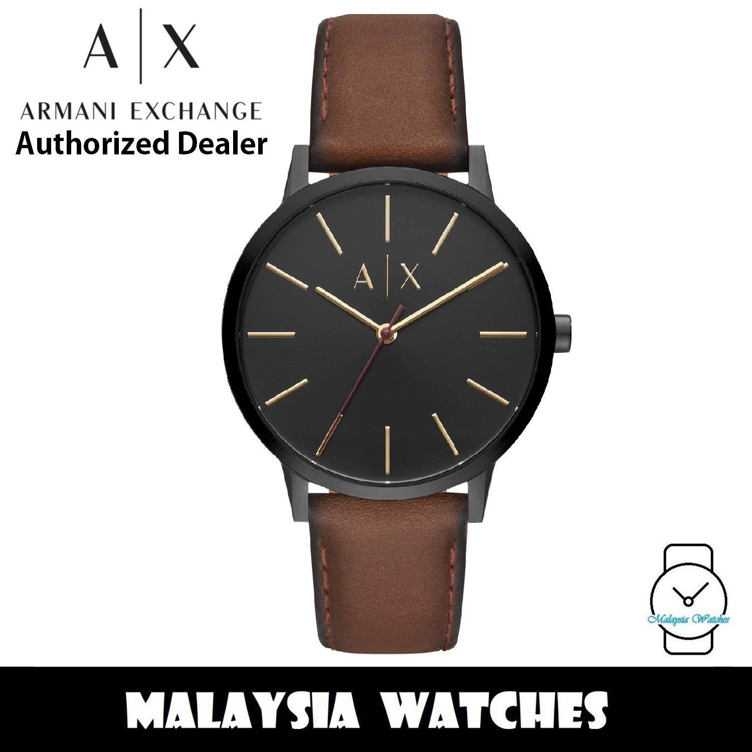 100 Original Armani Exchange Men s AX2706 Cayde Black Dial Brown Leather Watch 2 Years International Warranty Lazada