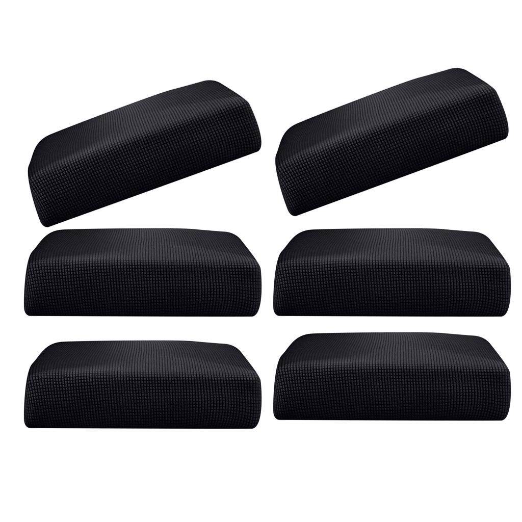 Homyl 6Pcs Black_Size S ยืดโซฟาผ้าเบาะรองนั่งฝาครอบผ้าคุลมโซฟา