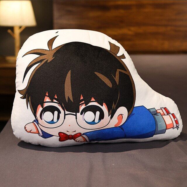 35cm Anime Detective Conan Cartoon Sofa Cushions Pillows Conan Edogawa Kaitou Kiddo Kawaii Manga Peripherals Stuffed Plush Doll Toys