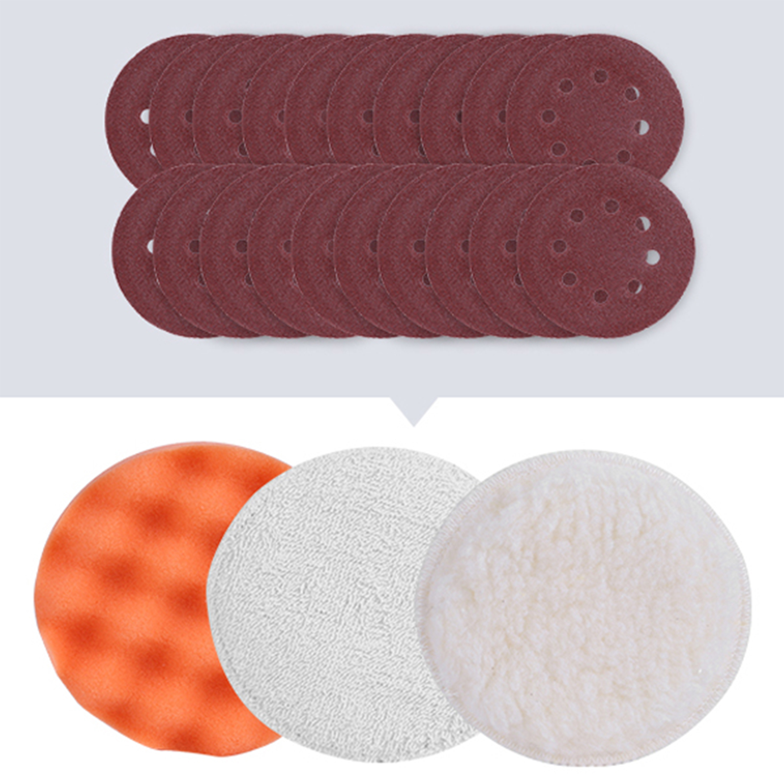 KKmoon 300W Random Orbit Sander 2.5-Amp Orbital Sander with 6 Variable Speeds 13000 OPM 20pcs Sanding Discs Sponge Disc Wool Disc Tool Bag Efficient Collector for Woodworking Sanding Detailing Finishing