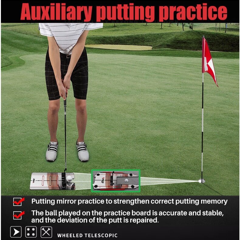 PGM Multifunction Golf Putting Swing Posture Corrector Mirror for Beginner Golf Wood Rion Wedge Putter Practice Adjust Direction