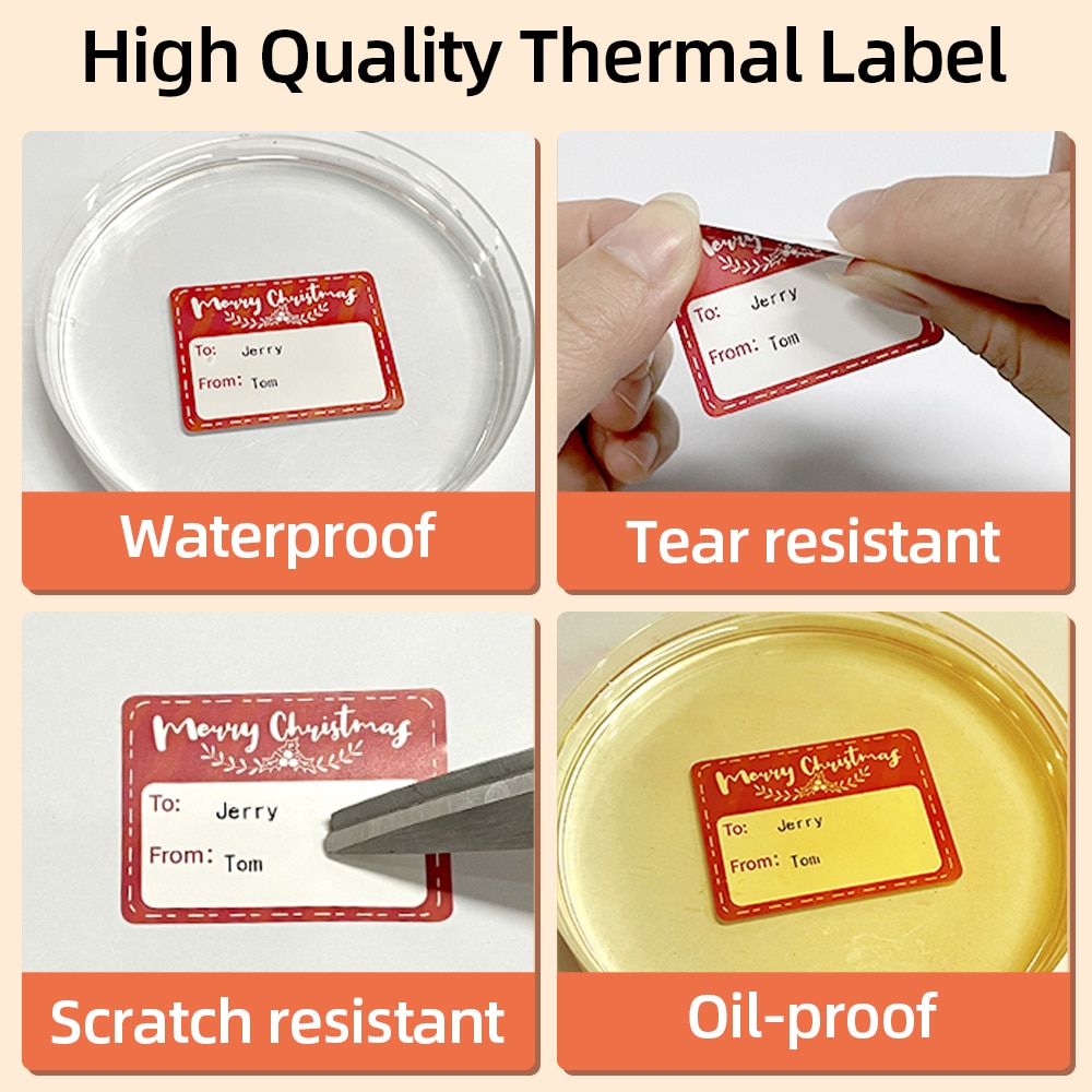 690Pcs 3 Rolls Label Sticker For Phomemo M110 M200 M220 Self-Adhesive Direct Thermal Labels Printer Waterproof Label Paper