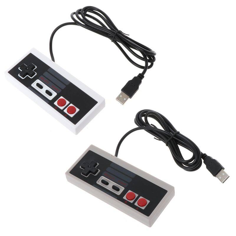 USB Gaming Controller Plug-Play Plastic Black+Gray for NES PC Windows New