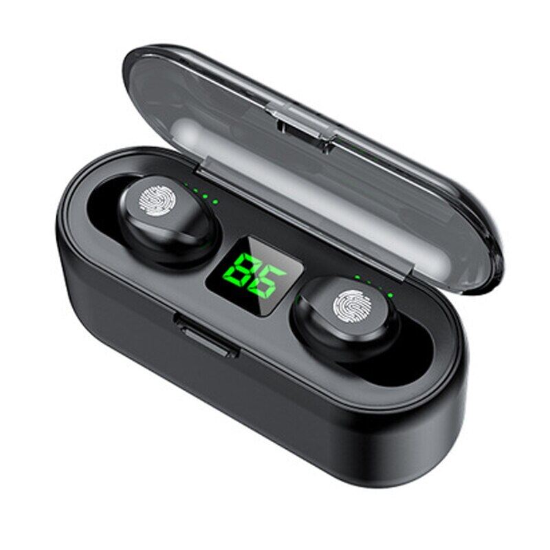 TWS F9 Wireless Headphone Sport Bluetooth Earphone Touch Mini Earbuds Stereo Bass Headset with 2000mAh Charging Case