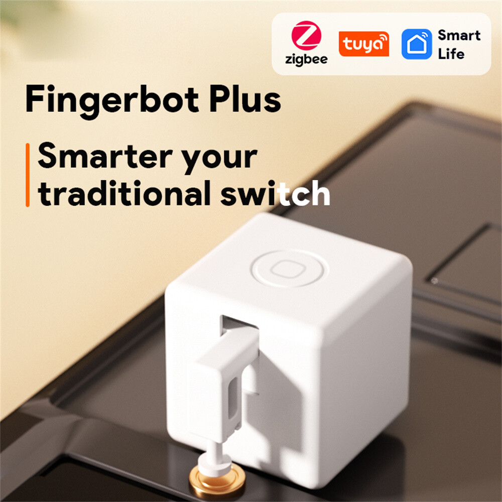 Fancy Tuya Zigbee Fingerbot Plus Smart Fingerbot Switch Button Pusher Smart Life Timer Voice Control Works with Alexa Goo-gle Assistant Tuya ZigBee Gateway/Hub