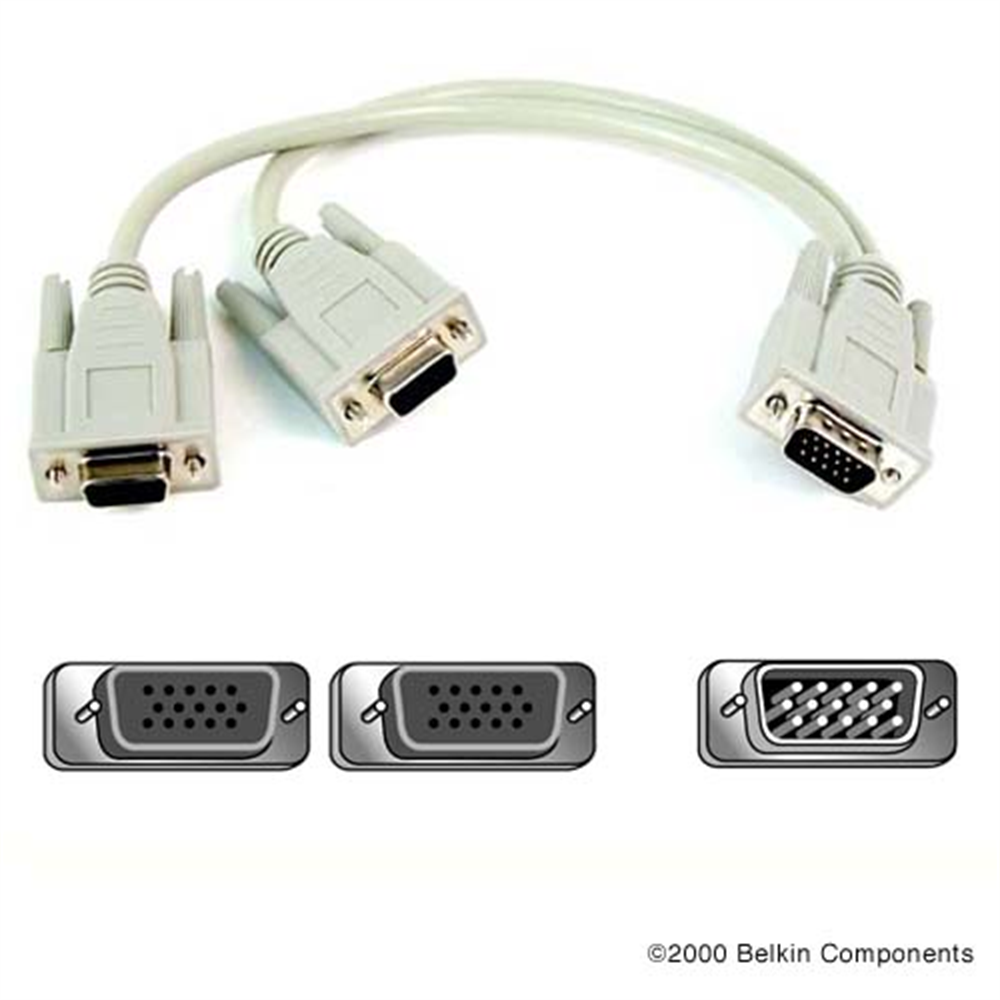 High Quality 1 PC to 2 VGA VGA Monitor 