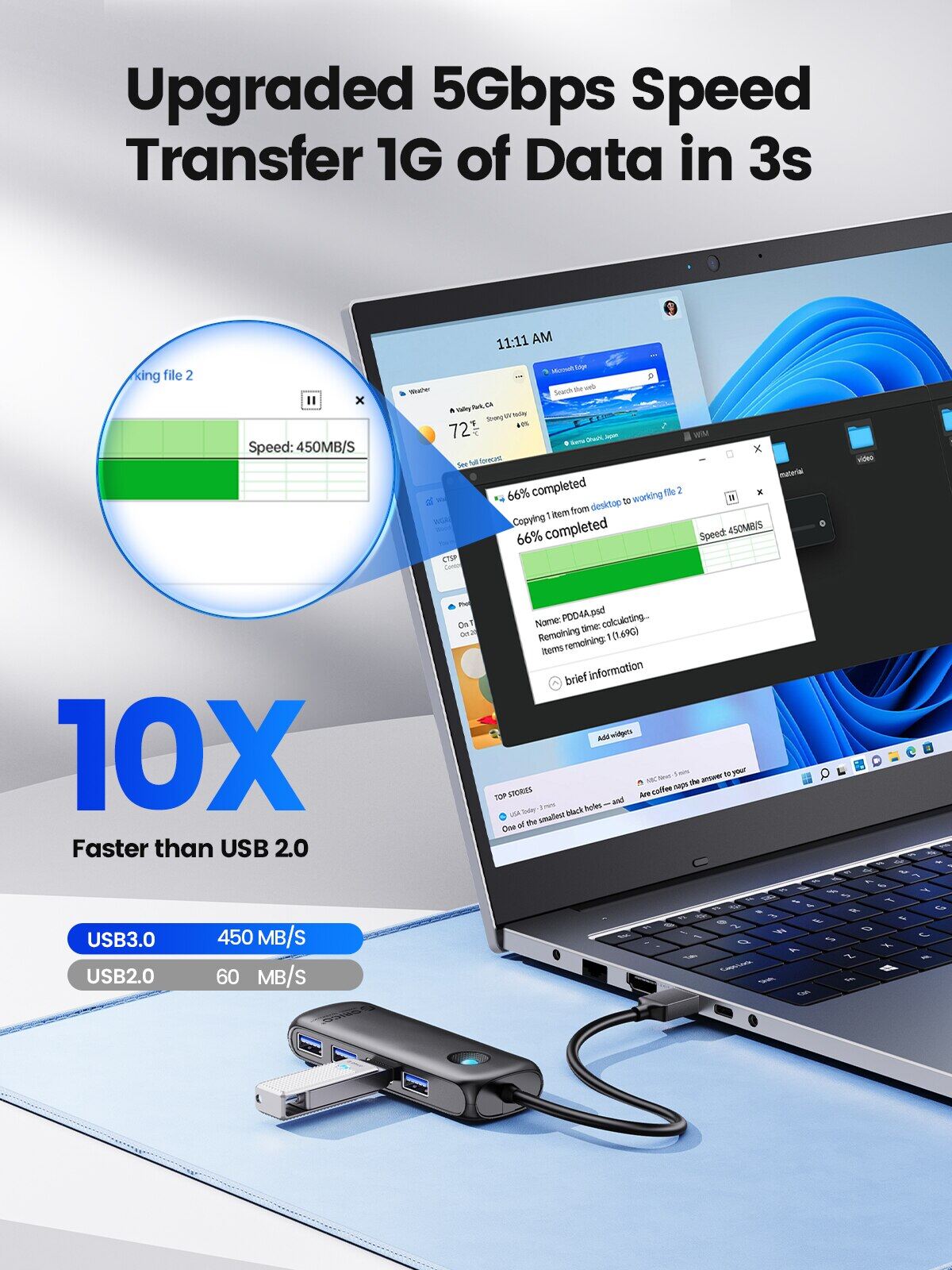 ORICO USB Hub USB3.0 USB2.0 Đa Bộ chia USB Bộ chuyển đổi điện 4-Cổng Đa-Extender Bộ chuyển đổi OTG Cho Máy tính để bàn Phụ Kiện