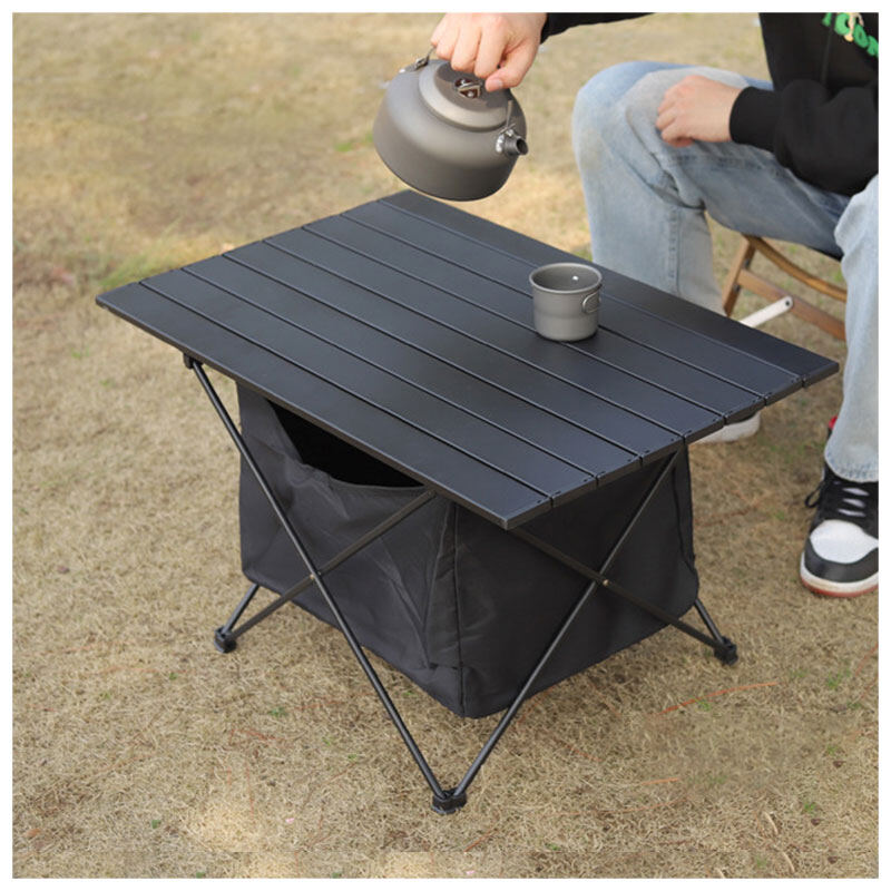 LIZARD 🏕️Folding table Portable aluminum alloy all-black folding table Portable foldable camping table BBQ table