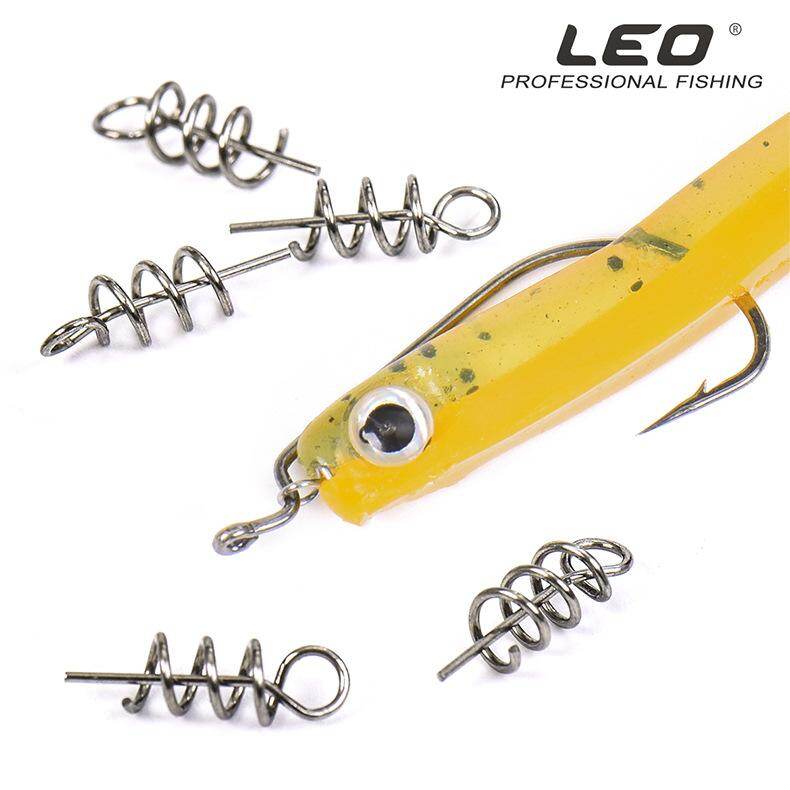 50pcs/lot Fishing Hook Soft Bait Spring Centering Pins Fixed Latch  Spring Twist Crank Lock For Soft Lure Latch Fishing gear