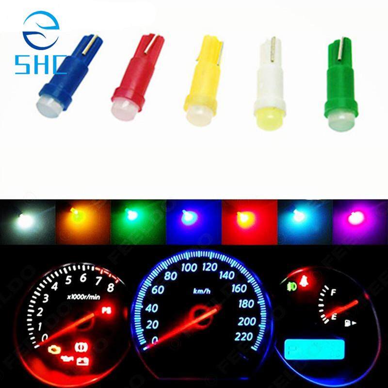 SHC 10 PC T5 LED Interior Mobil Meteran Dasbor Cahaya Alat Instrumen Pintu Mobil Baji Gauge Bohlam Lampu Belajar 12 V COB SMD (Merah Muda)