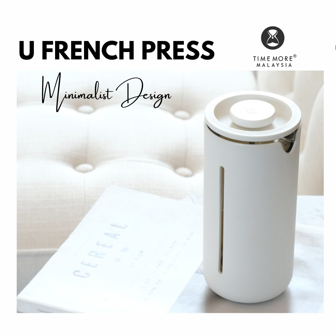 [ TIMEMORE Malaysia ] Small U French Press, 450 ML (Black / White) Lazada