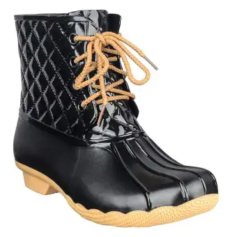 chunky heel rain boots